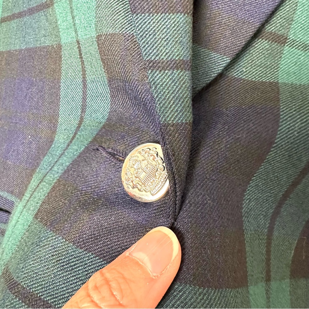 Vintage Tartan Plaid Old Money Heritage Blazer Single Button Black Watch Preppy - Picture 6 of 13
